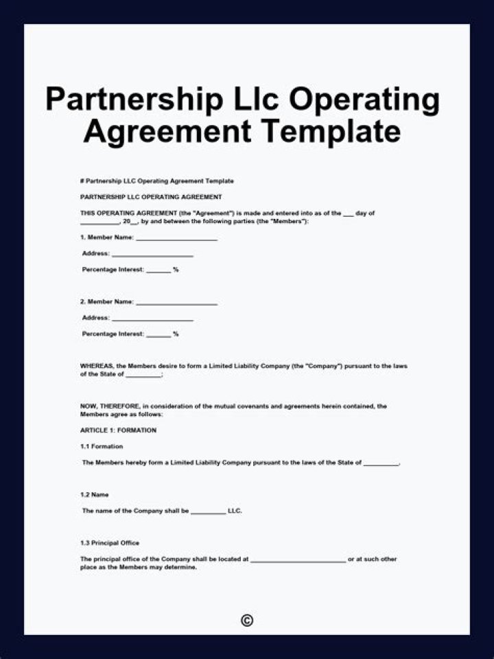 llc partnership agreement