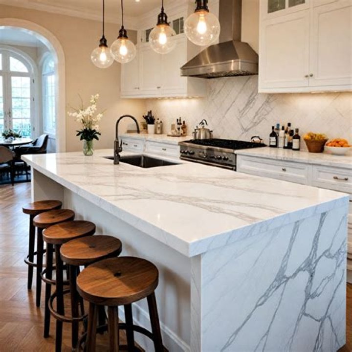 white marble kitchen countertops